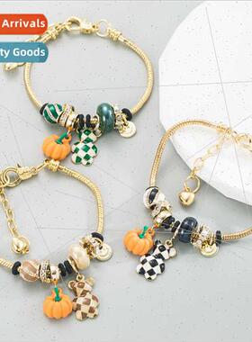 Alloy Pumpkin Bear Color Blocking Adjustable Bracelet Sparkl