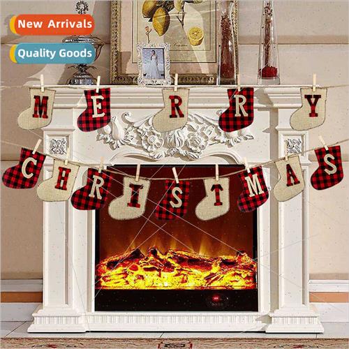 MERRY CHRISTMAS Christmas Banner Christmas Decoration Flag C
