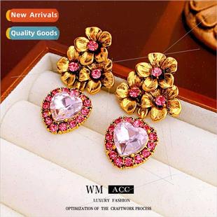 diamonds niche lver earri flowers pin heart Earrings love