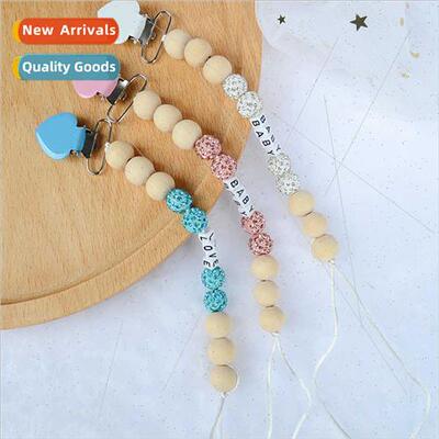 Peach Pacifier Clip Drop-proChain Wooden Drop-proCord