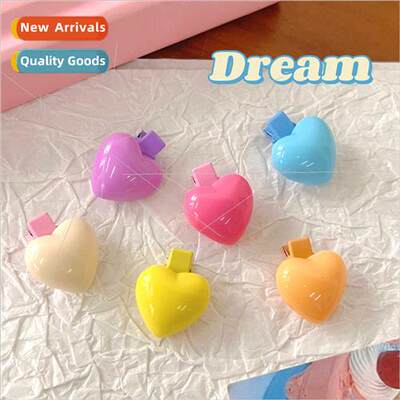 Cream candy color system small heart small hairpin sweet cut