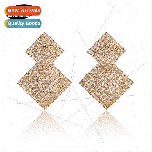 popular full diamond earrings Hundreds light luxury nightclu