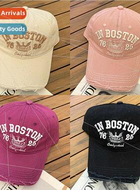 Spring new embroidery letters baseball cap retro old soft to