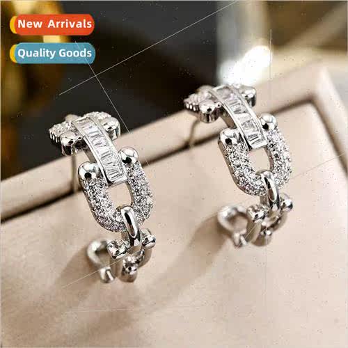 fashion zirconia chain earrings wh diamond earrings s925 sil