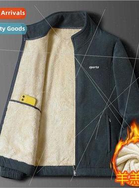 grain lambswool padded thickened men jacket coat fall winter