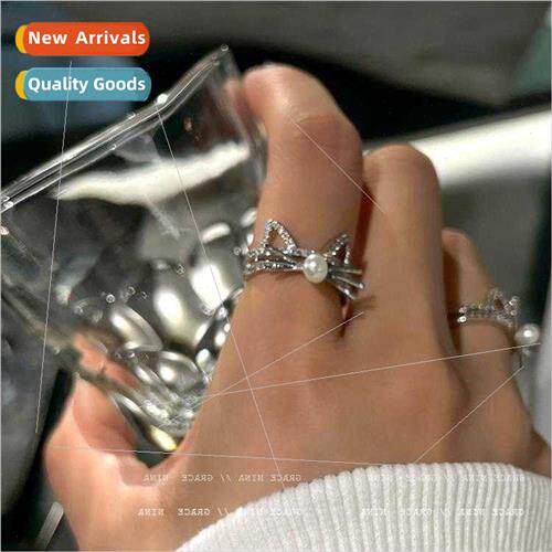 Cute cat ring female colorless niche open index finger ring