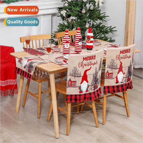 New  Christmas Decorations Faceless Rudolph Table Flag Chair