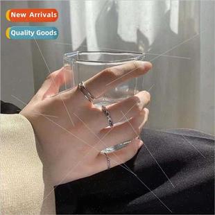 three simple plain wind cold set ring versatile Korea ins