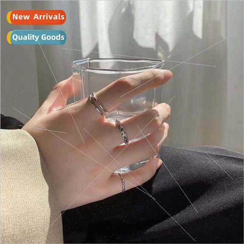 ins Korea simple versatile ring set three cold wind plain ri