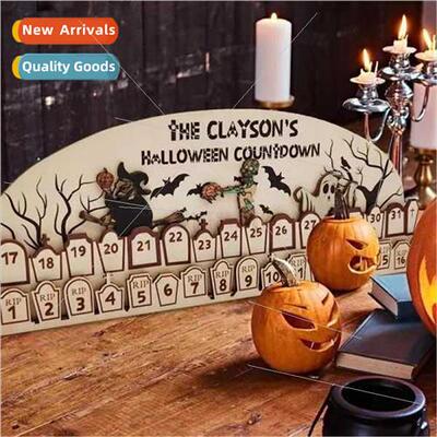 2023 New Wooden Halloween Advent Calendar Wooden Halloween a