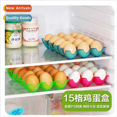 Thickened plastic stackable 15 compartments egg organizer st