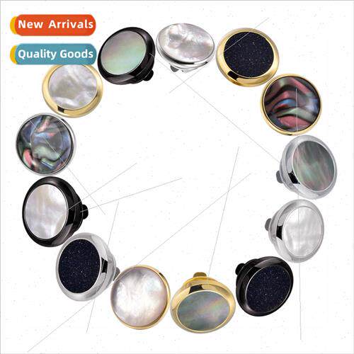 Men high-grade business natural blue aventurine brooch round