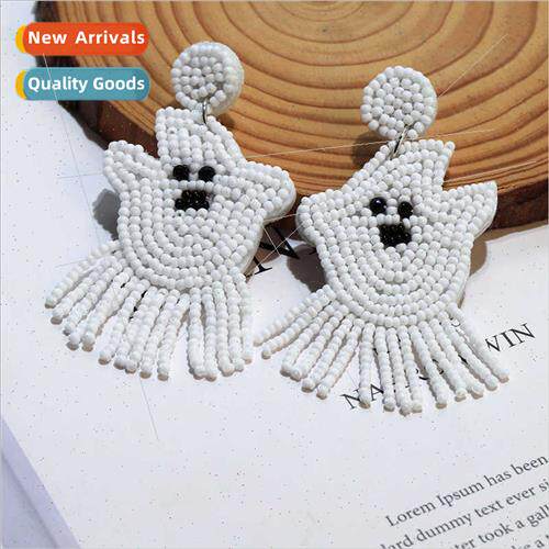 Spooky Ghost Festival Halloween Earrings DIY Handmade Knted