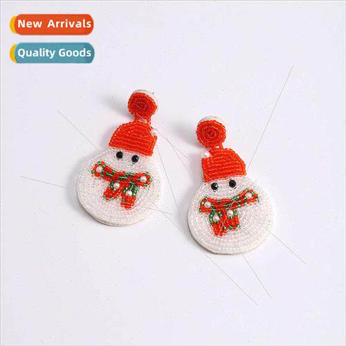 Europe Christmas Earrings Cute mple Christmas Snowman Earrin