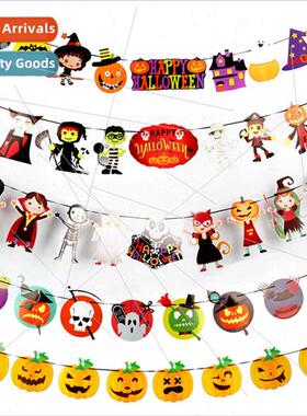 Pinjian Halloween decoration paper pull flag mall bar KTV de