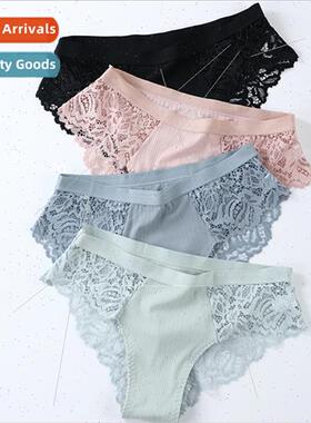3 Pcs Cotton Panties Sexy Panty Briefs Lace Panties Women Un
