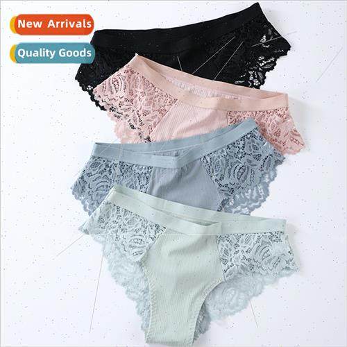 3 Pcs Cotton Panties Sexy Panty Briefs Lace Panties Women Un