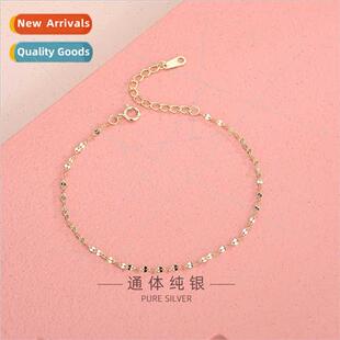 s925 gold bracelet sim yellow sequin 14K plated silver Japan
