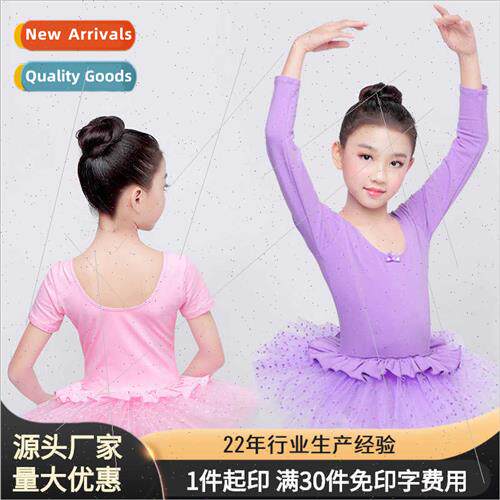 Childrens dance costumes girls tutu dress long-sleeved tutu
