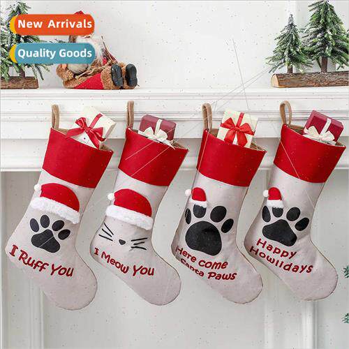 2023 new creative cat dog paw Christmas e hanging Christmas