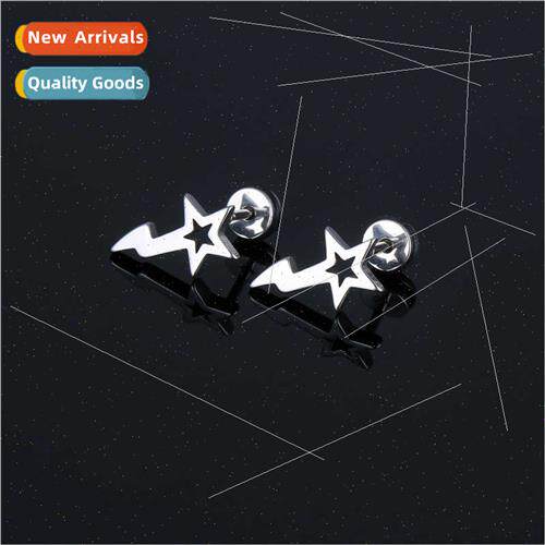 Korea stainless steel earrings trend asymmetric Polaris earr