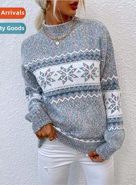 2021 New Snowflake Sweaters Women Thick Warm Winter Pullover