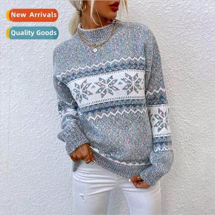 2021 New Snowflake Sweaters Women Thick Warm Winter Pullover