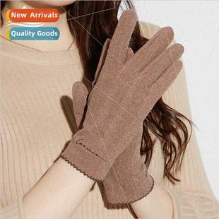 Autumn winter faux rabb velvet spl-finger gloves women thin