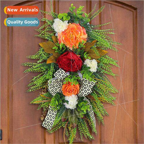 New Autumn Color  Wreath Door Hanging Leopard Harvest Festiv