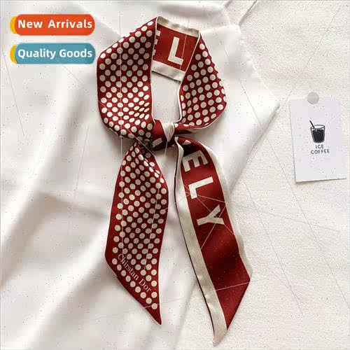 Korean  new spring fall thin narrow long small silk scarf fe