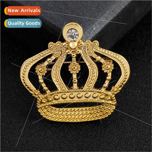 nd men Brish crown diamond brooch su pin badge retro corsage