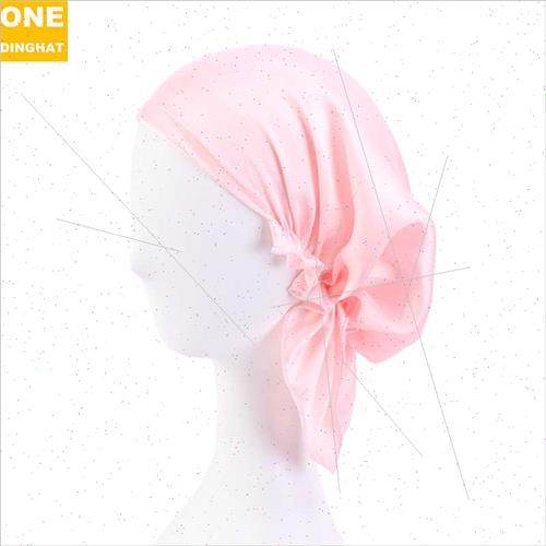 Adult Headbmulation lk Satin Sleeping Hat Triangle Elastic H