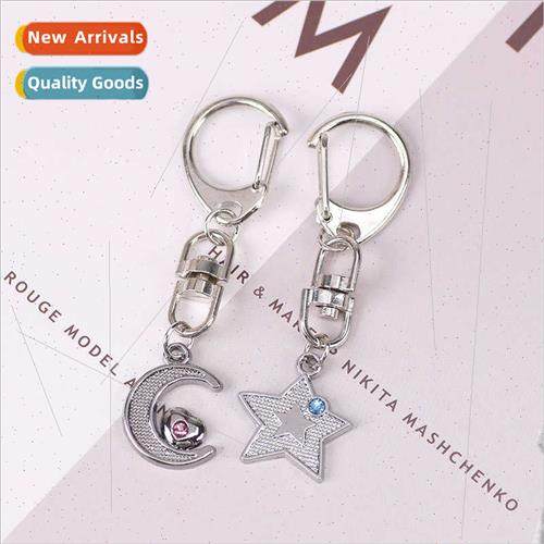 Couple keychain star moon student hundred removable schoolba