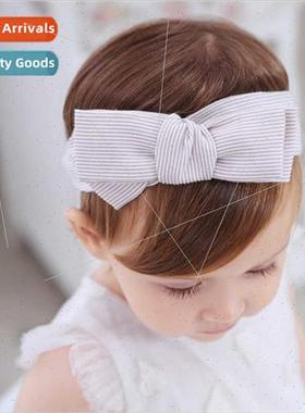 Korean  new children pinstripe bow hair binfant headbbaby hu