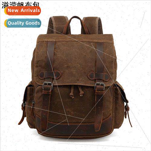 Schoolbag travel shoulder bag men retro travel bag crazy hor