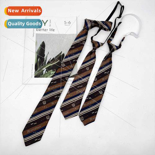 Coffee striped label tie Brish unim shirt su female photogra