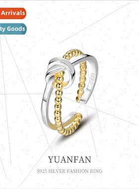 S925 silver open knot ring female Europe ins cold wind simpl