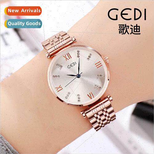 Genuine simple point diamond steel band women watches atmosp