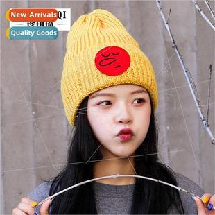 knted wind Winter patch long nose cap Harajuku female Korean