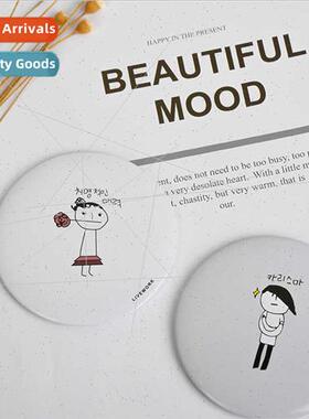 Korea cartoon cute portable mirror makeup mirror tinplate mi