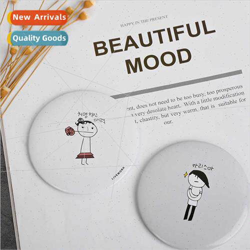 Korea cartoon cute portable mirror makeup mirror tinplate mi