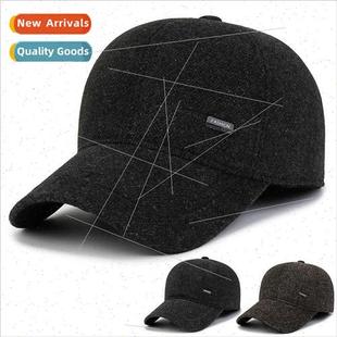 Autumn winter new middle-aged elderly tweed baseball cap out