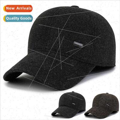 Autumn winter new middle-aged elderly tweed baseball cap out