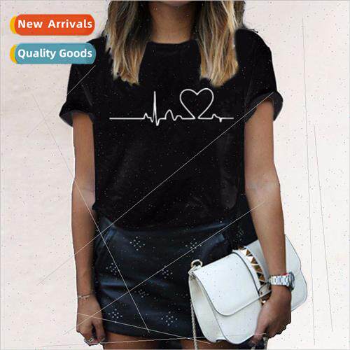 Love Print T-shirts For Women Harajuku Summer T Shirt New Fa