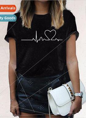 Love Print T-shirts For Women Harajuku Summer T Shirt New Fa