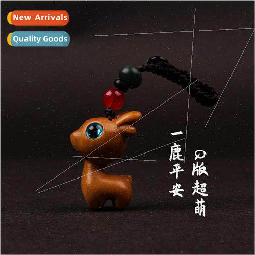 A safe journey sandalwood deer key pendant creative men wome