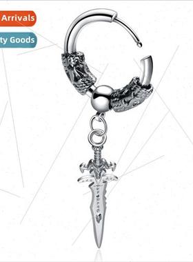 Korean  simple metal wind personaly creative  earrings strai