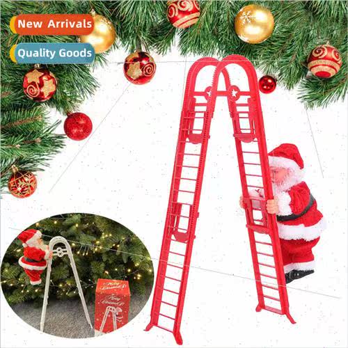 Double Climbing Stairs Santa Claus Figurine Ornament Musical