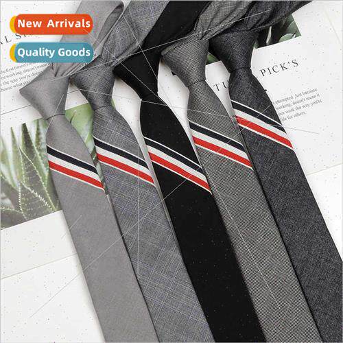 tb tie men women Korean three-color striped lazy free zipper