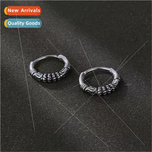Tanium steel earrings twist casting retro earrings do old pu